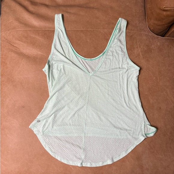 Lululemon Burn It Out Tank Green Diamond Pattern Size 10 - Picture 5 of 6
